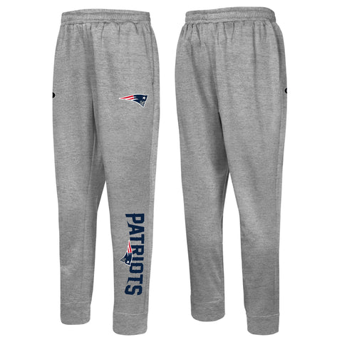Outerstuff NFL Men's Side Line Elastic Tech Jogger, New England Patriots, Gray