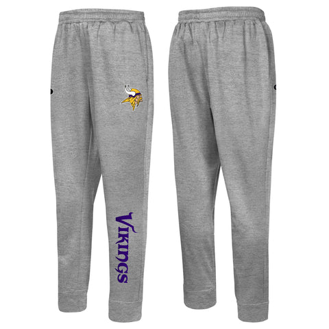 Outerstuff NFL Men's Side Line Elastic Tech Jogger, Minnesota Vikings, Gray