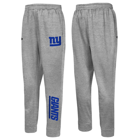 Outerstuff NFL Men's Side Line Elastic Tech Jogger, New York Giants, Gray