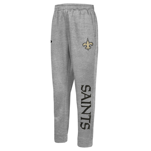 Outerstuff NFL Men's Side Line Elastic Tech Jogger, New Orleans Saints, Gray