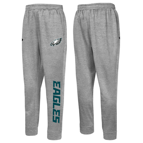 Outerstuff NFL Men's Side Line Elastic Tech Jogger, Philadelphia Eagles, Gray