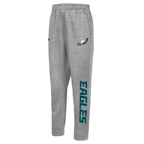 Outerstuff NFL Men's Side Line Elastic Tech Jogger, Philadelphia Eagles, Gray
