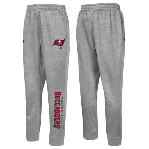 Outerstuff NFL Men's Side Line Elastic Tech Jogger, Tampa Bay Buccaneers, Gray