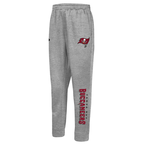 Outerstuff NFL Men's Side Line Elastic Tech Jogger, Tampa Bay Buccaneers, Gray