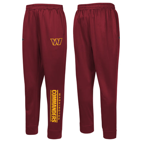 Outerstuff NFL Men's Side Line Elastic Tech Jogger, Washington Commanders, Team Color