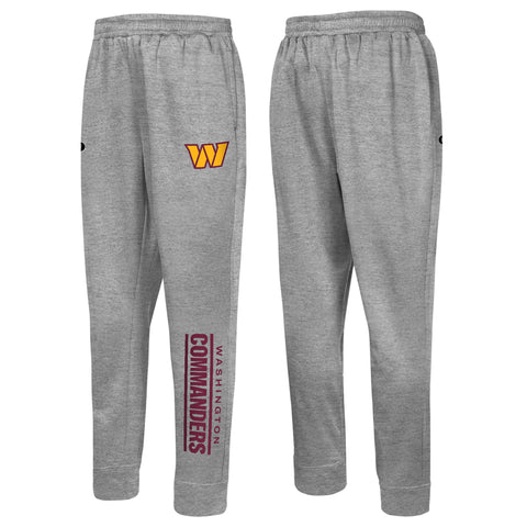 Outerstuff NFL Men's Side Line Elastic Tech Jogger, Washington Commanders, Gray