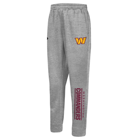Outerstuff NFL Men's Side Line Elastic Tech Jogger, Washington Commanders, Gray