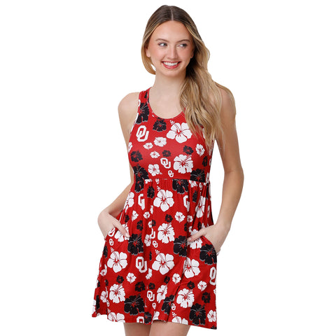 FOCO NCAA Oklahoma Fan Favorite Floral Sun Dress - Womens