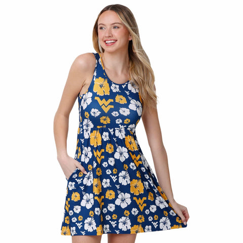 FOCO NCAA West Virginia Fan Favorite Floral Sun Dress - Womens