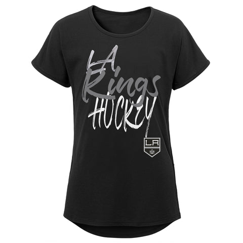 Outerstuff NHL Los Angeles Kings Girls Youth Loud And Proud Short Sleeve Dolman Tee