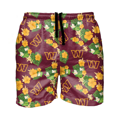 FOCO NFL Washington Commanders Floral Swimming Trunks - Mens