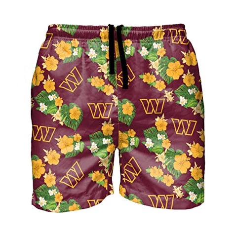 FOCO NFL Washington Commanders Floral Swimming Trunks - Mens