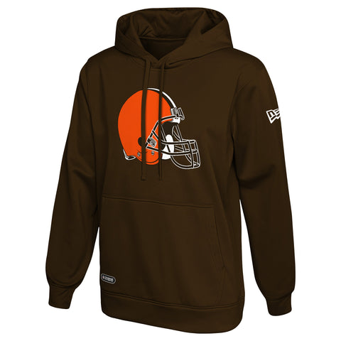 New Era NFL Men's Browns Stadium Logo Pull Over Performance Hoodie, Brown Suede