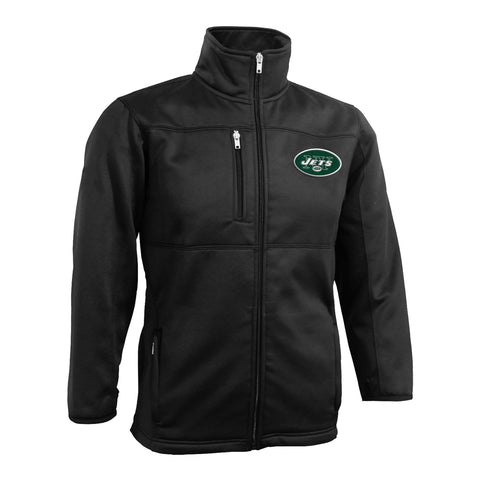 Outerstuff NFL Youth Boys 8-20 Bonded Fleece Full Zip Jacket, Black, New York Jets