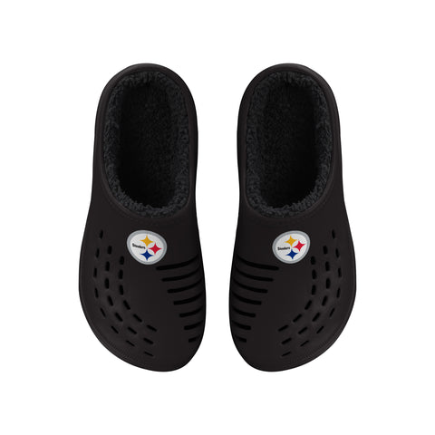 FOCO NFL Pittsburgh Steelers Sherpa Lined Big Logo Clog - Mens