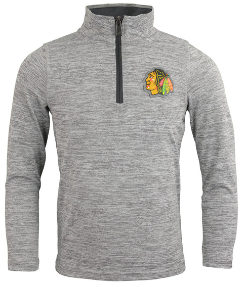 NHL Boys Kids Blackhawks Mid-season Lt. Wgt 1/4 Zip