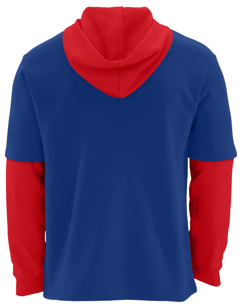 FOCO NFL Buffalo Bills SMU Long Sleeve Wordmark Button Up With Hood - Mens Team Color