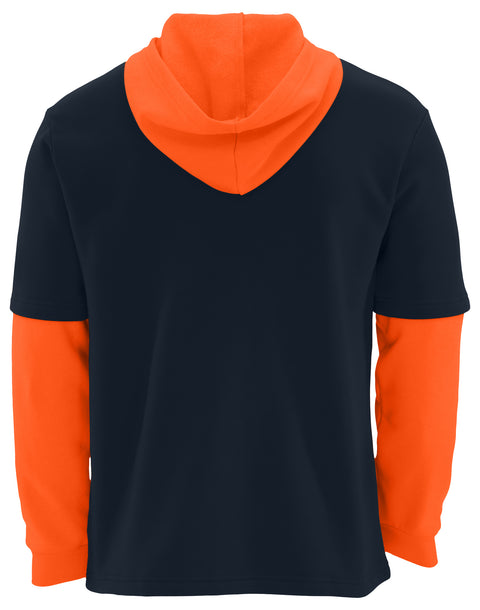 FOCO NFL Chicago Bears SMU Long Sleeve Wordmark Button Up With Hood - Mens Team Color
