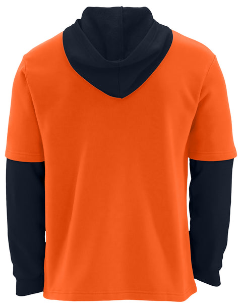 FOCO NFL Denver Broncos SMU Long Sleeve Wordmark Button Up With Hood - Mens Team Color
