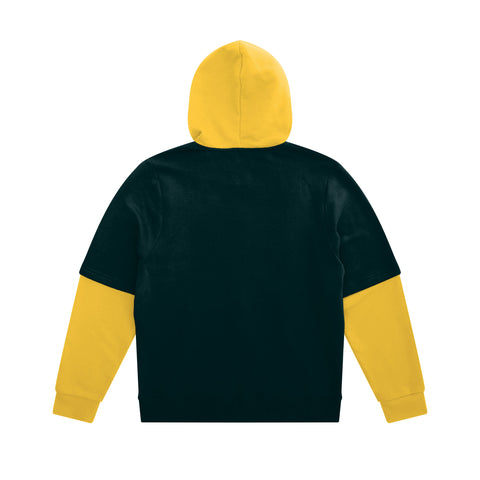 FOCO NFL Green Bay Packers SMU Long Sleeve Wordmark Button Up With Hood - Mens
