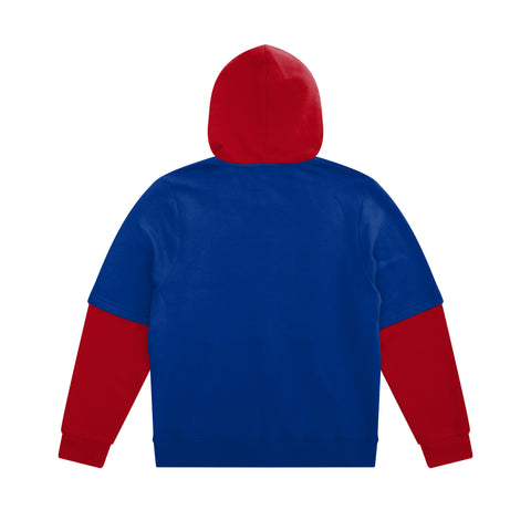 FOCO NFL New York Giants SMU Long Sleeve Wordmark Button Up With Hood - Mens Team Color