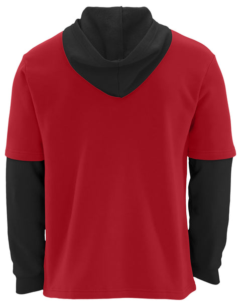 FOCO NFL San Francisco 49ers SMU Long Sleeve Wordmark Button Up With Hood - Mens Team Color