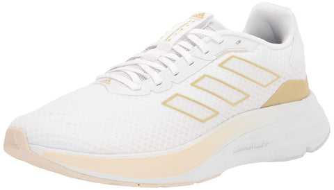 Adidas Women's Runtheworld Running Shoe, White/Sandy Beige Metallic/Wonder White