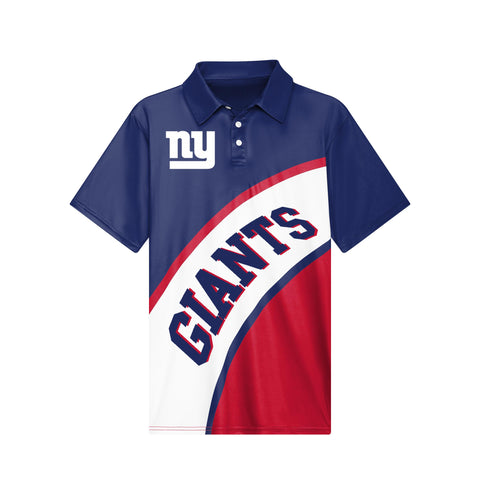FOCO NFL New York Giants Exclusive Action Curved Polyester Polo - Mens Multi