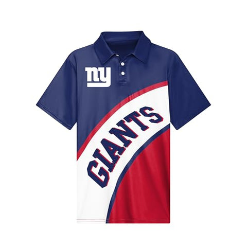 FOCO NFL New York Giants Exclusive Action Curved Polyester Polo - Mens Multi