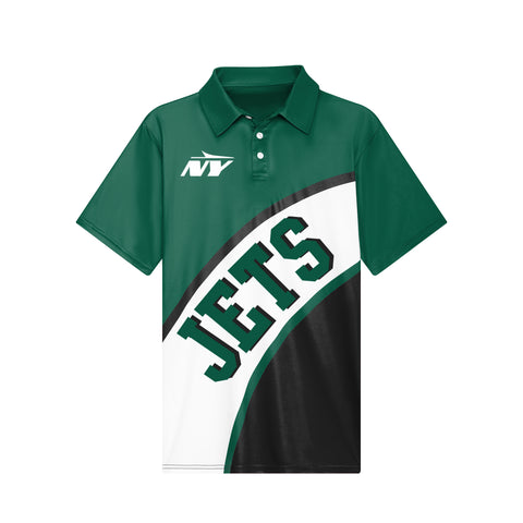 FOCO NFL New York Jets Exclusive Action Curved Polyester Polo - Mens Multi