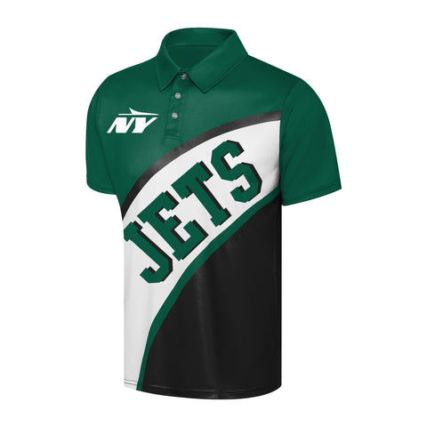 FOCO NFL New York Jets Exclusive Action Curved Polyester Polo - Mens Multi