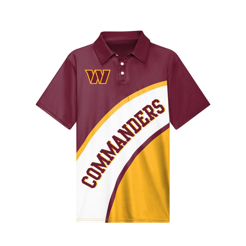 FOCO NFL Washington Commanders Exclusive Action Curved Polyester Polo - Mens Multi