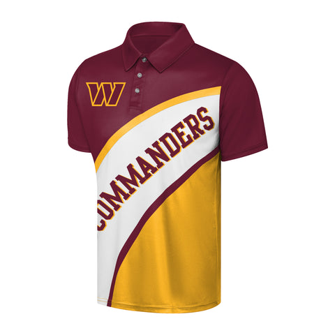 FOCO NFL Washington Commanders Exclusive Action Curved Polyester Polo - Mens Multi