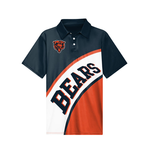 FOCO NFL Chicago Bears Exclusive Action Curved Polyester Polo - Mens Multi
