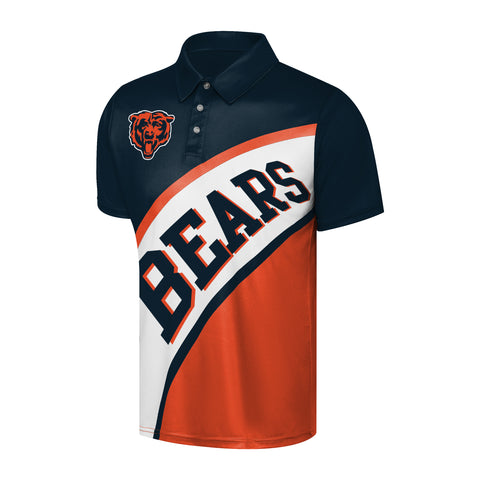 FOCO NFL Chicago Bears Exclusive Action Curved Polyester Polo - Mens Multi
