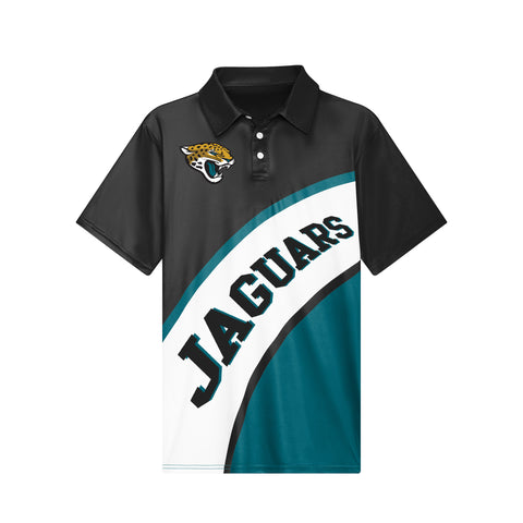 FOCO NFL Jacksonville Jaguars Exclusive Action Curved Polyester Polo - Mens Multi