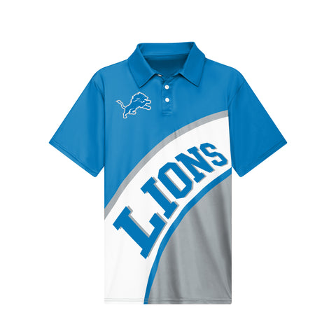 FOCO NFL Detroit Lions Exclusive Action Curved Polyester Polo - Mens Multi
