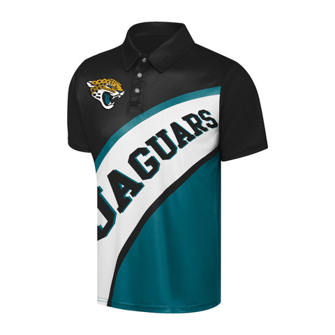 FOCO NFL Jacksonville Jaguars Exclusive Action Curved Polyester Polo - Mens Multi