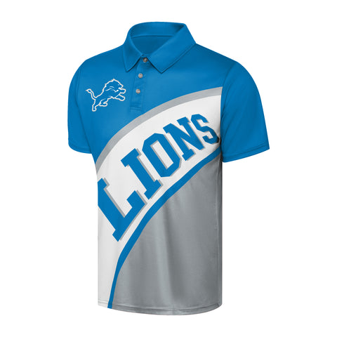 FOCO NFL Detroit Lions Exclusive Action Curved Polyester Polo - Mens Multi