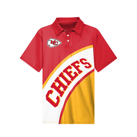 FOCO NFL Kansas City Chiefs Exclusive Action Curved Polyester Polo - Mens Multi