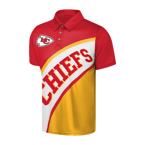 FOCO NFL Kansas City Chiefs Exclusive Action Curved Polyester Polo - Mens Multi