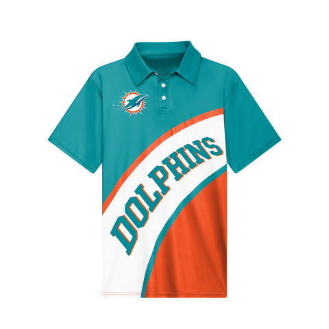 FOCO NFL Miami Dolphins Exclusive Action Curved Polyester Polo - Mens Multi
