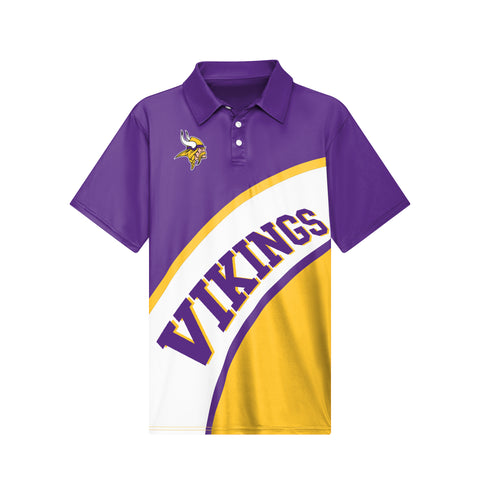 FOCO NFL Minnesota Vikings Exclusive Action Curved Polyester Polo - Mens Multi