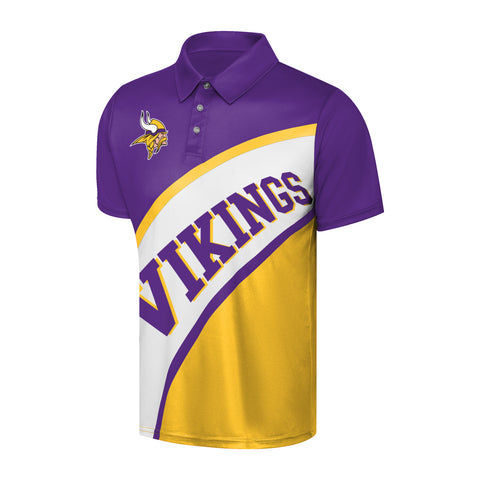 FOCO NFL Minnesota Vikings Exclusive Action Curved Polyester Polo - Mens Multi