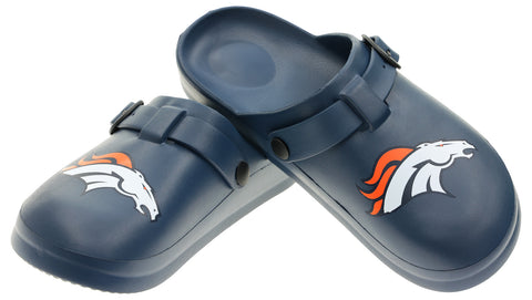 FOCO Open Back Buckle Clog – Comfortable Slip-On Sandals for NFL Fans, Denver Broncos