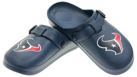 FOCO Open Back Buckle Clog – Comfortable Slip-On Sandals for NFL Fans, Houston Texans