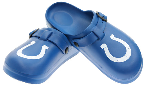 FOCO Open Back Buckle Clog – Comfortable Slip-On Sandals for NFL Fans, Indianapolis Colts