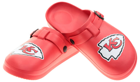 FOCO Open Back Buckle Clog – Comfortable Slip-On Sandals for NFL Fans, Kansas City Chiefs