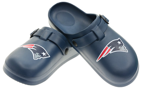 FOCO Open Back Buckle Clog – Comfortable Slip-On Sandals for NFL Fans, New England Patriots