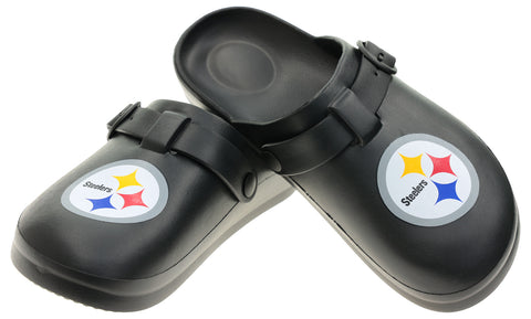 FOCO Open Back Buckle Clog – Comfortable Slip-On Sandals for NFL Fans, Pittsburgh Steelers
